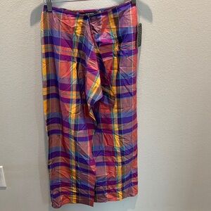 Vintage Lauren Ralph Lauren Silk Madras Plaid Maxi Skirt